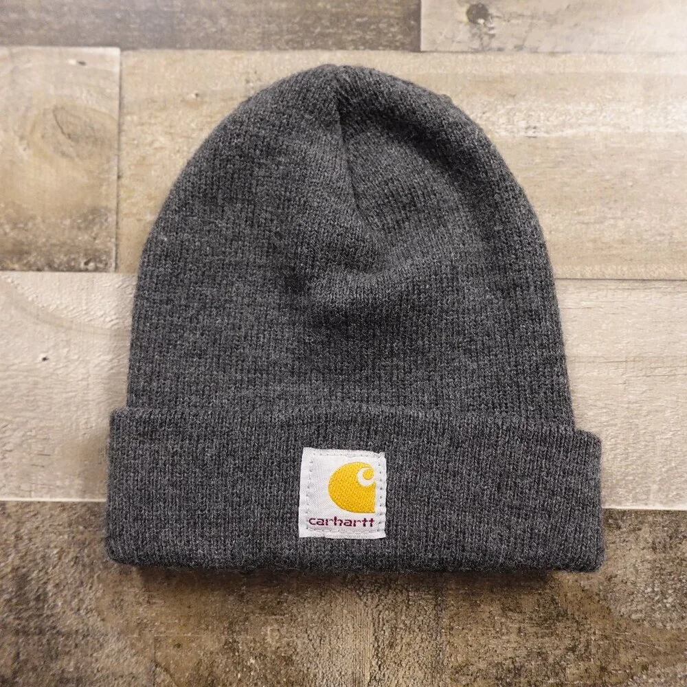 Carhartt Infant Toddler Beanie Hat Gray Acrylic Knit‎ OSFM